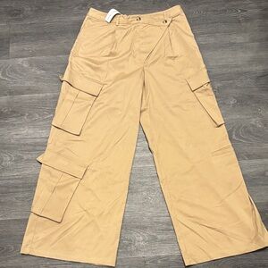Amazon Women's Tan Wide Leg Cargo Pants